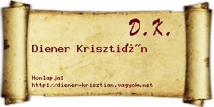 Diener Krisztián névjegykártya