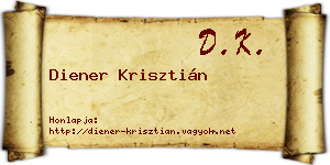 Diener Krisztián névjegykártya
